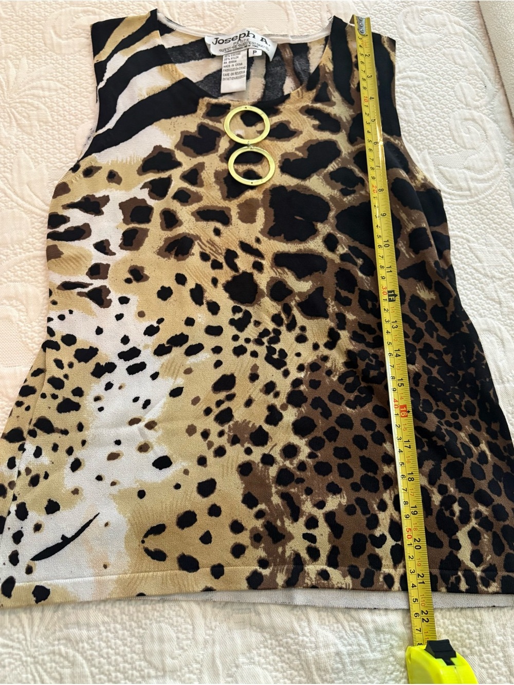 Joseph Sleeveless Animal Print Top in Brown, Black, Cream